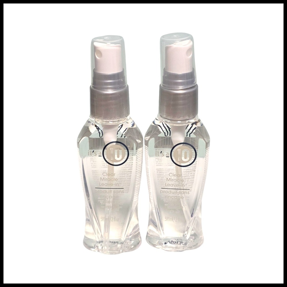 It's a 10 Clear Miracle Leave-In Hair Spray 2oz Travel Size Lot of 2 Bottles